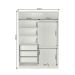 Guarda-Roupa Solteiro com Espelho Tunas I 2 Portas 3 Gavetas Branco
