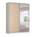 Guarda-Roupa Solteiro com Espelho Tunas II 2 Portas 3 Gavetas Branco e Noce
