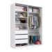 Guarda-Roupa Solteiro com Espelho Tunas III 2 Portas 3 Gavetas Branco