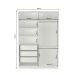 Guarda-Roupa Solteiro com Espelho Tunas III 2 Portas 3 Gavetas Branco