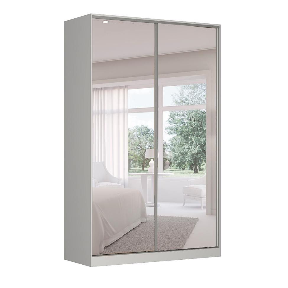 Guarda-Roupa Solteiro com Espelho Tunas VI 2 Portas 3 Gavetas Branco