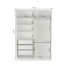 Guarda-Roupa Solteiro com Espelho Tunas VI 2 Portas 3 Gavetas Branco