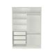 Guarda-Roupa Solteiro com Espelho Tunas VIII 2 Portas 3 Gavetas Branco