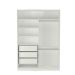 Guarda-Roupa Solteiro com Espelho Tunas X 2 Portas 3 Gavetas Branco