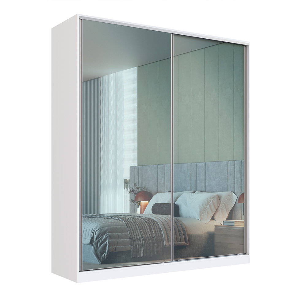 Guarda-Roupa Solteiro com Espelho Tunas X 2 Portas 3 Gavetas Branco