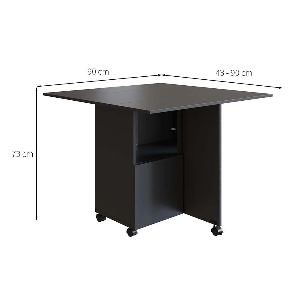 Mesa Quadrada Dobrável Beto Preta