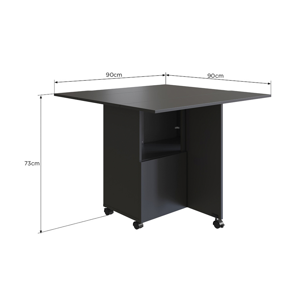 Mesa Quadrada Dobrável Beto Preta
