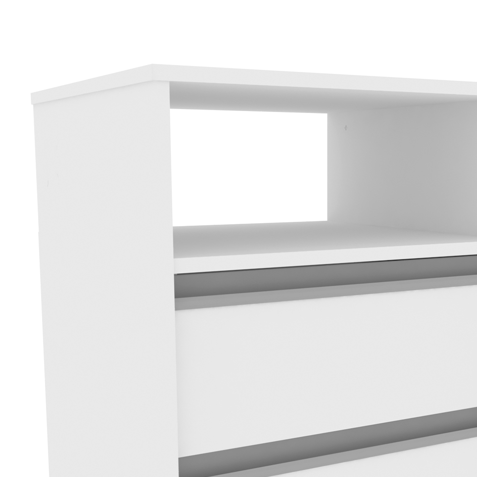 Mesa de Cabeceira Amora 2 Gavetas Branca