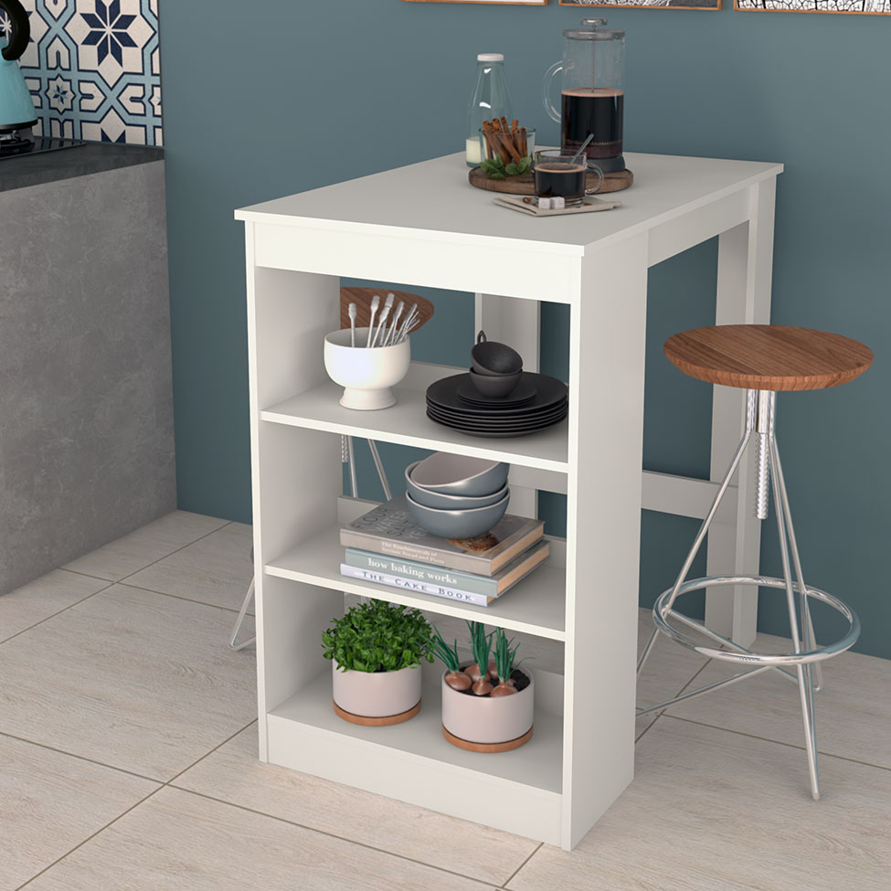 Mesa de Cozinha Retangular Alfena Branca 60 cm