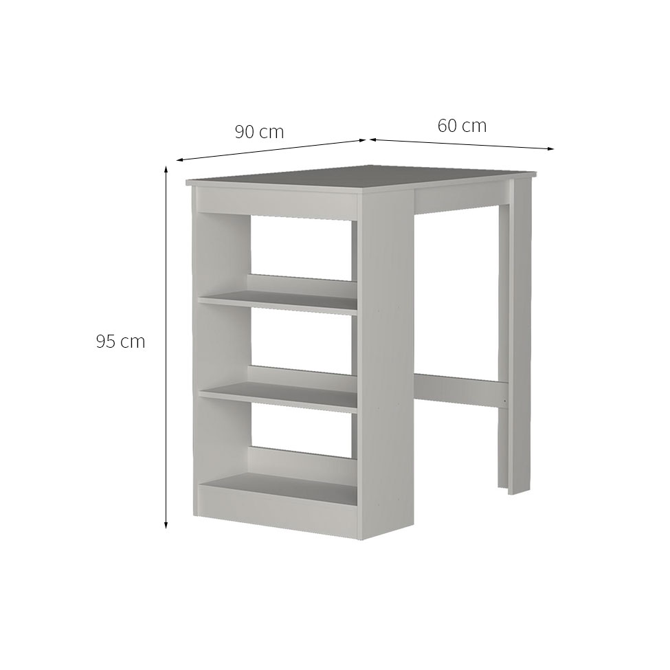Mesa de Cozinha Retangular Alfena Branca 60 cm