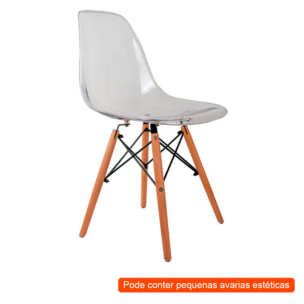 [OUTLET] Cadeira de Jantar Charles Eames Cristal