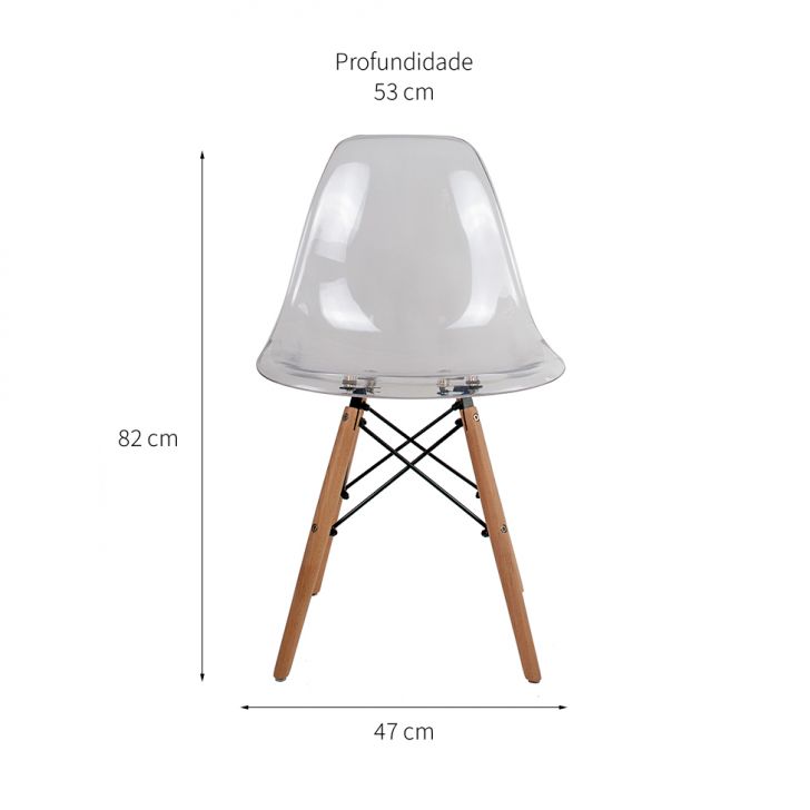 [OUTLET] Cadeira de Jantar Charles Eames Cristal