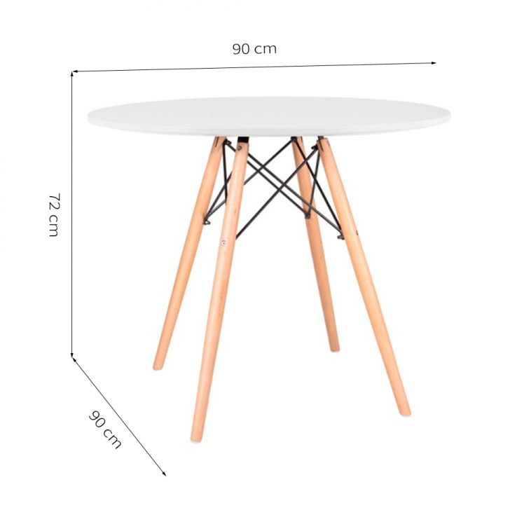 [OUTLET] Mesa de Cozinha Redonda Well Branca 90 cm