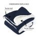 Coberdrom Cobertor Casal Queen Azul Marinho Dupla Face Sherpa