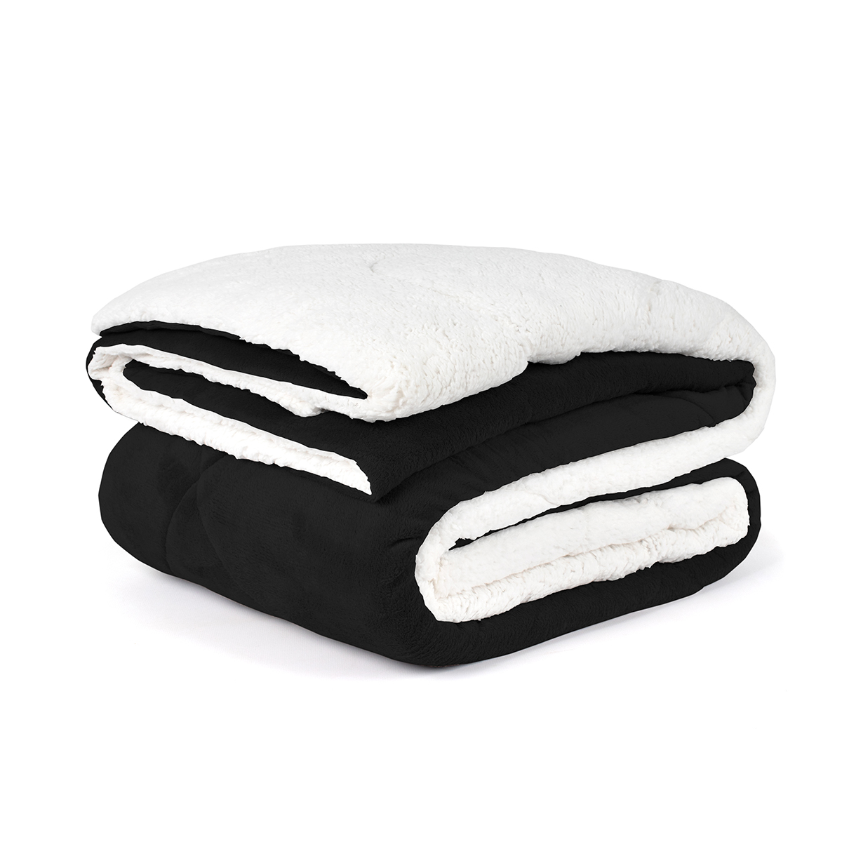 Cobertor Pele de Carneiro Cobertor Queen Size Dupla Face Preto