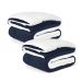 Kit 2 Coberdrom Cobertor Casal Queen Dupla Face Sherpa Azul Marinho