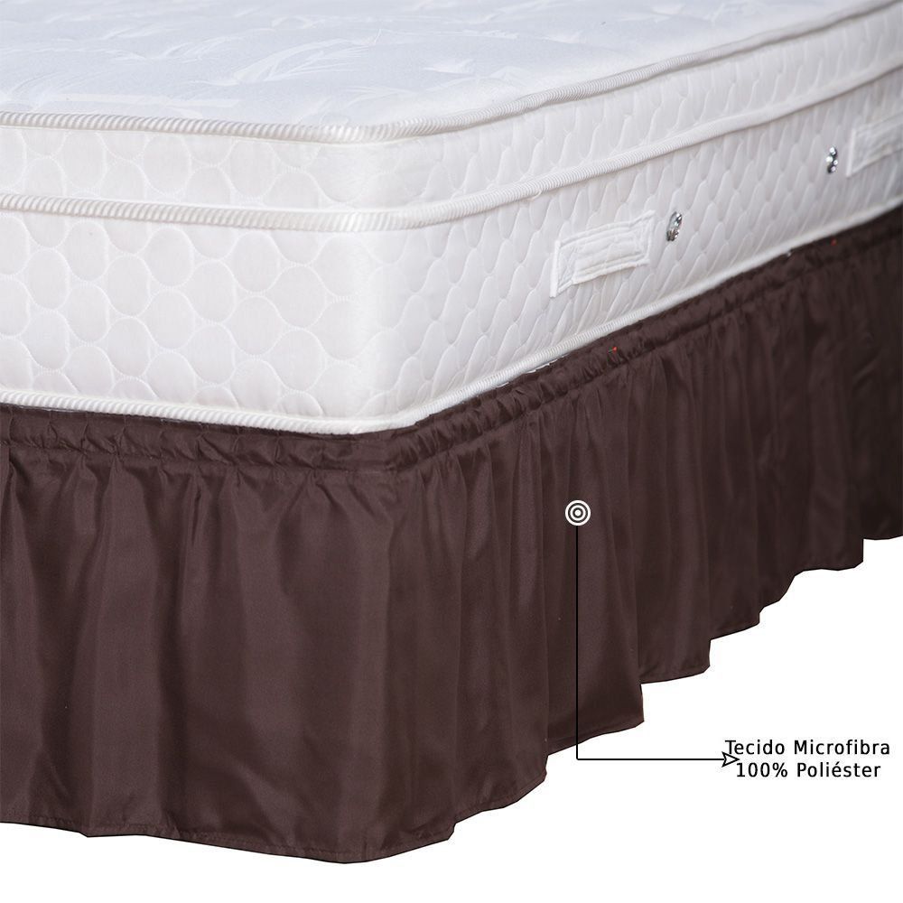 Saia Ajustável para Cama Box Casal Renata Tabaco - Enxovais Aquarela