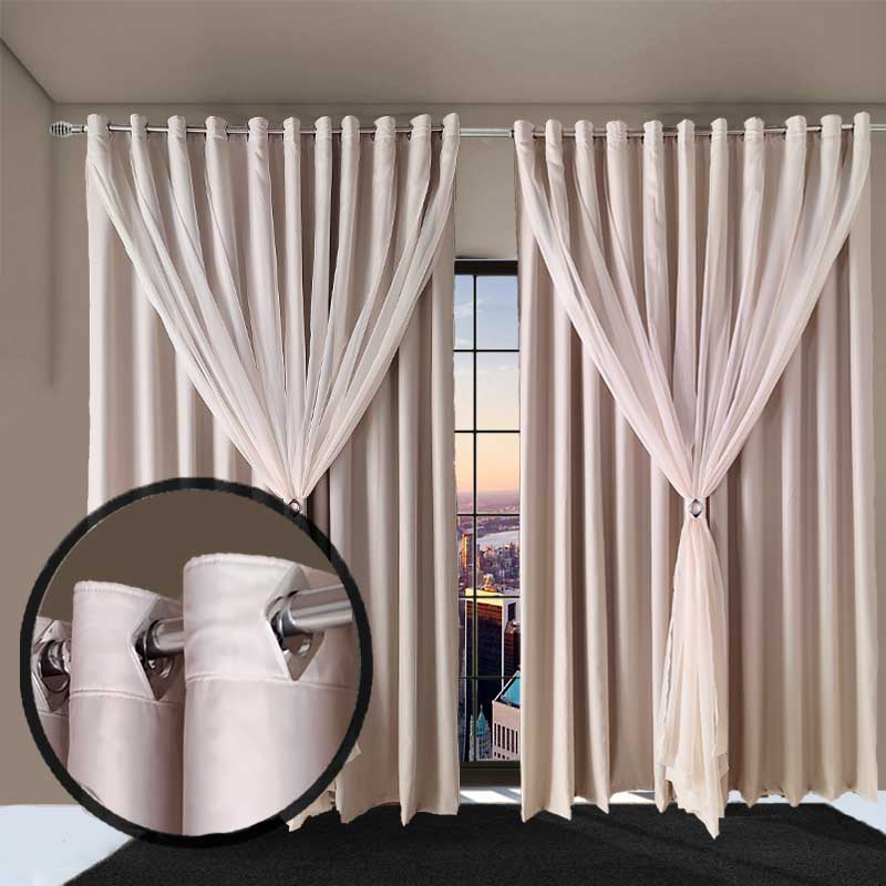 Cortina Blecaute Para Sala E Quarto Ana 5,90 X 2,80 Palha