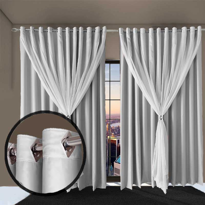Cortina Quarto Para Sala E Blecaute Ana 5,40 X 2,90 Branco