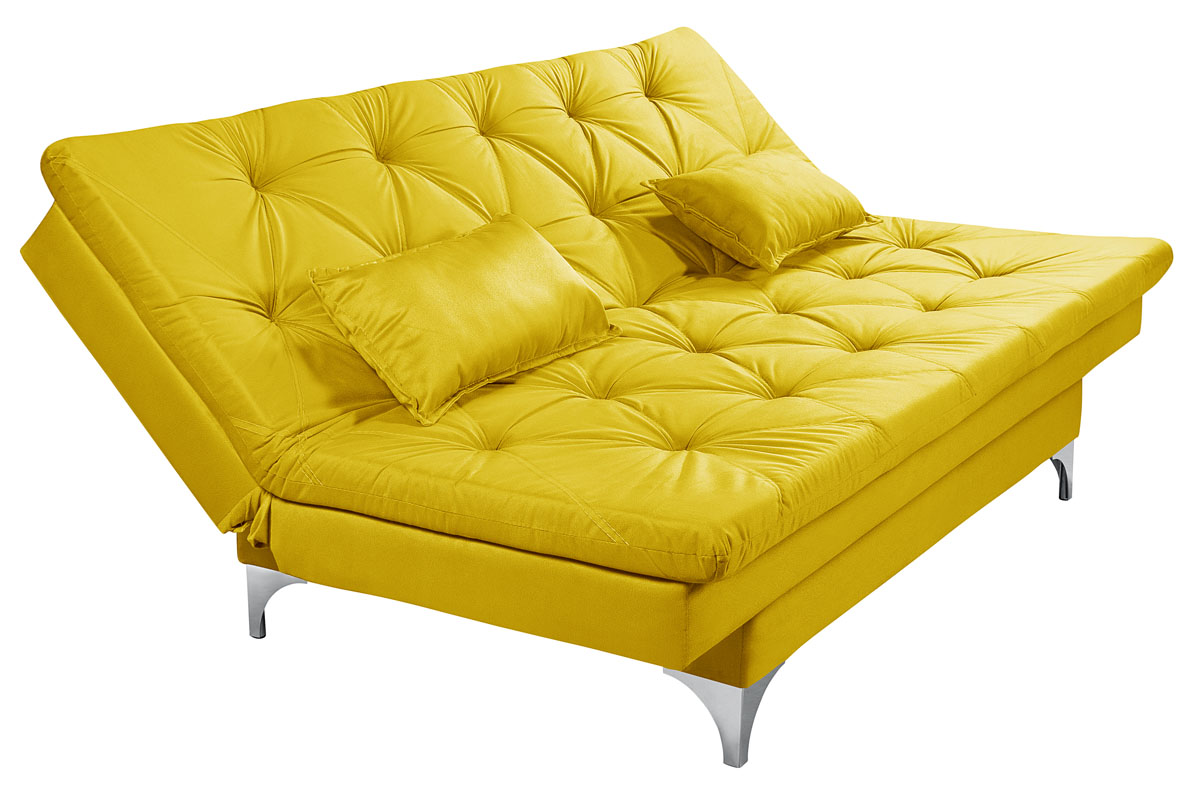 Sofá Cama Áustria 3 Lugares Reclinável em Suede