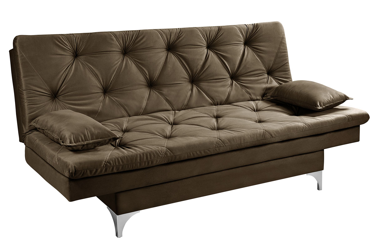 Sofá Cama Áustria 3 Lugares Reclinável em Suede