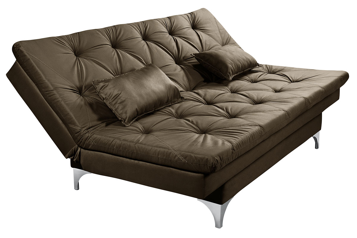 Sofá Cama Áustria 3 Lugares Reclinável em Suede