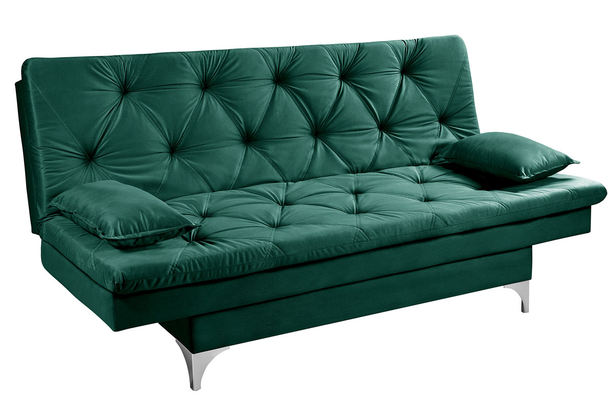 Sofá Cama Áustria 3 Lugares Reclinável em Suede