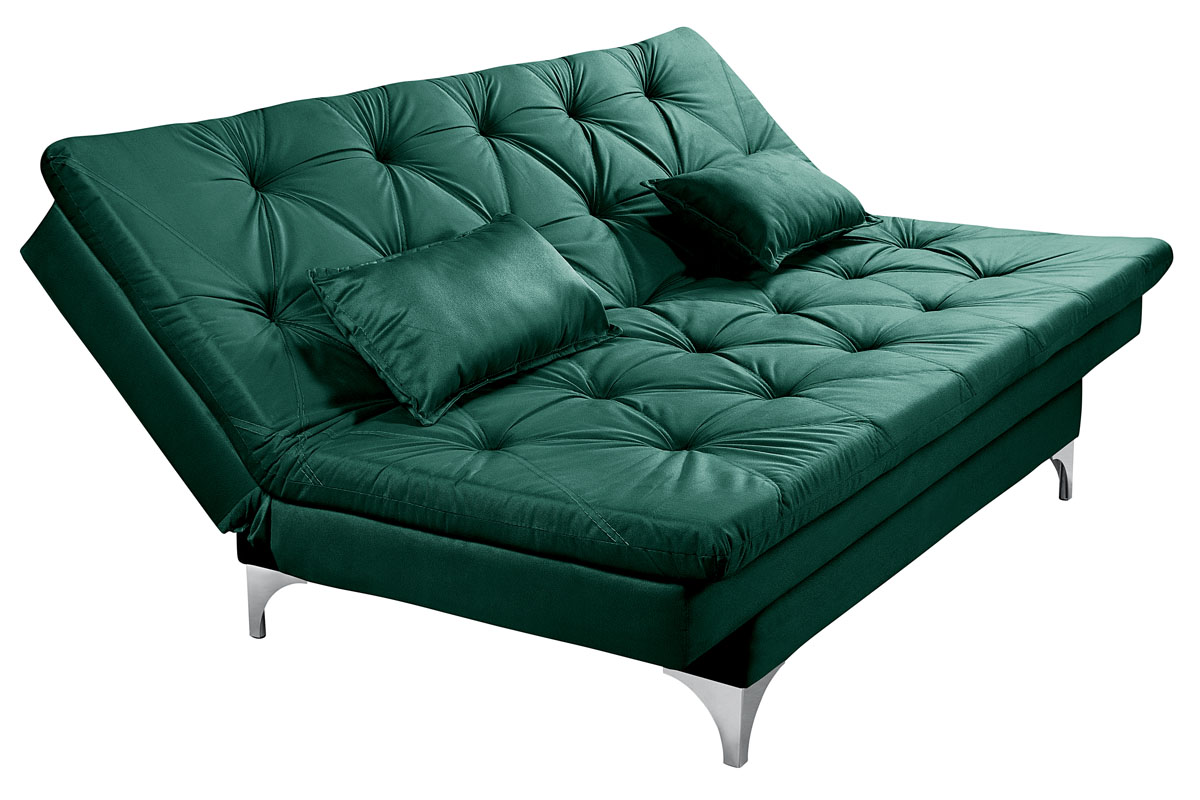 Sofá Cama Áustria 3 Lugares Reclinável em Suede