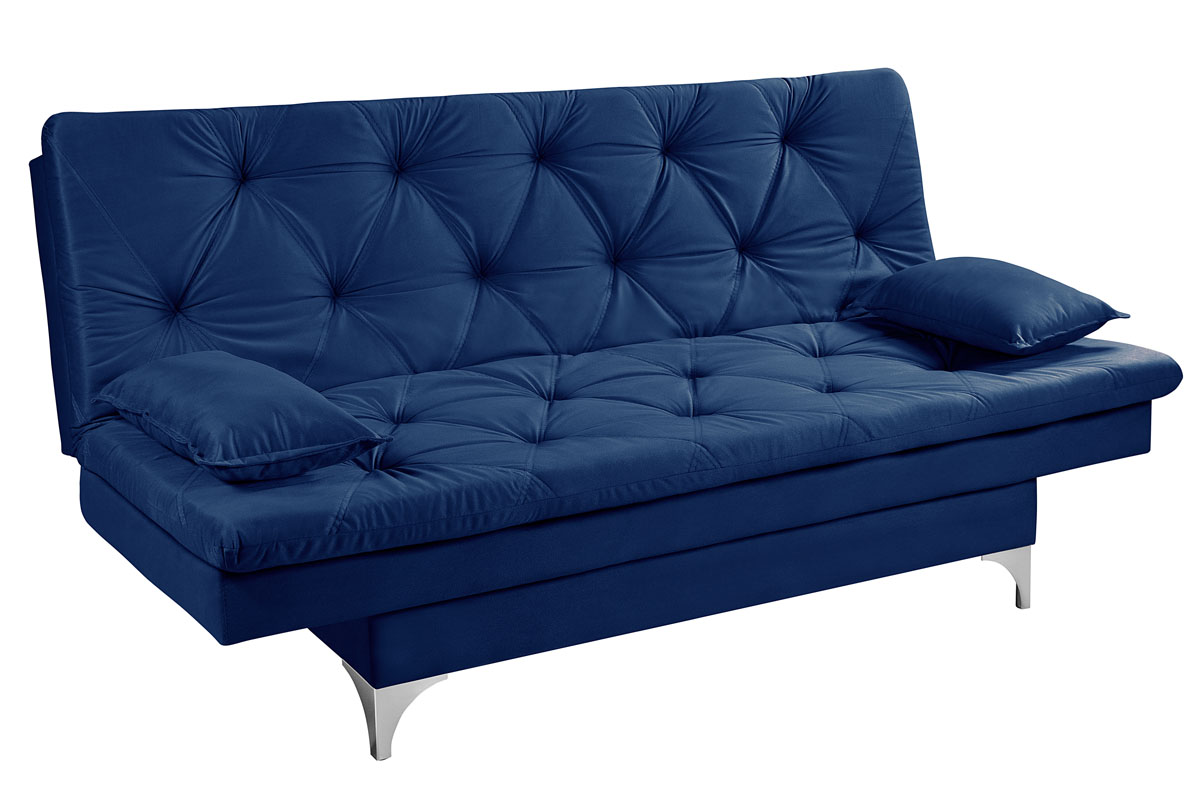 Sofá Cama Áustria 3 Lugares Reclinável em Suede