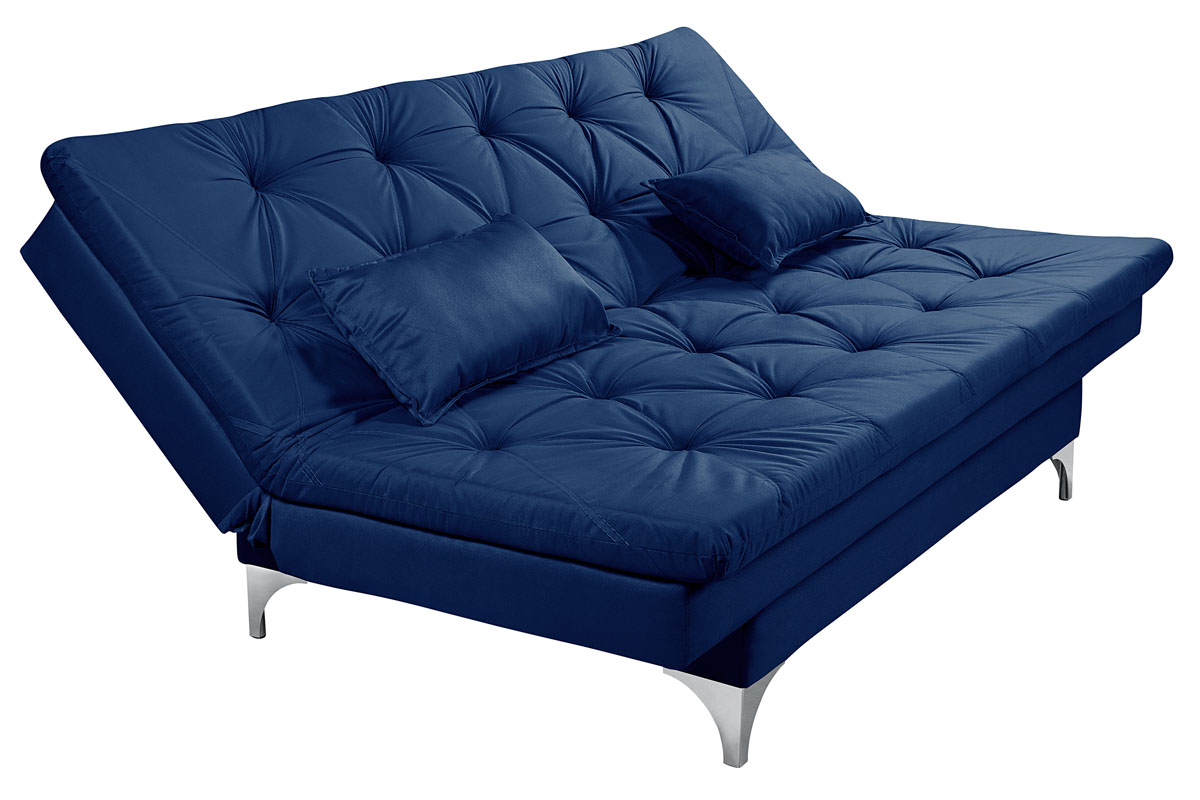 Sofá Cama Áustria 3 Lugares Reclinável em Suede