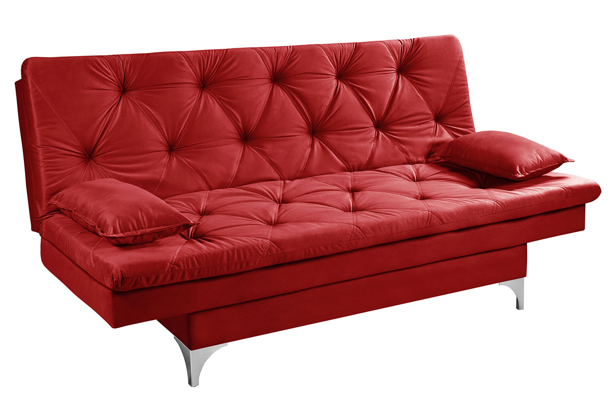 Sofá Cama Áustria 3 Lugares Reclinável em Suede