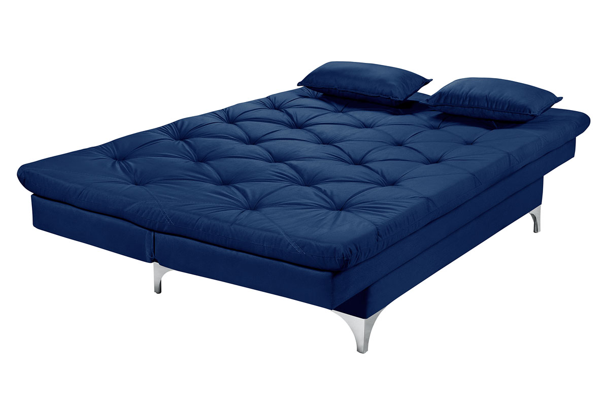 Sofá Cama Áustria 3 Lugares Reclinável em Suede