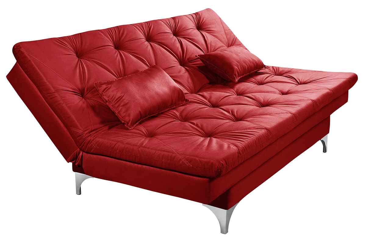 Sofá Cama Áustria 3 Lugares Reclinável em Suede
