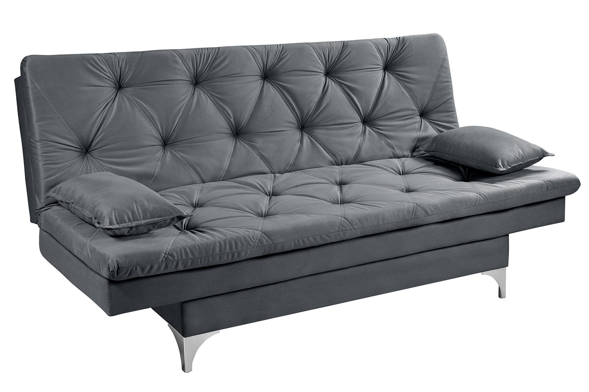 Sofá Cama Áustria 3 Lugares Reclinável em Suede