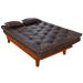 Sofá Cama Caribe 3 Lugares Com 2 Banquetas Revestimento Courino Sintético
