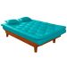 Sofá Cama Caribe 3 Lugares Com 2 Banquetas Revestimento Courino Sintético