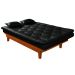 Sofá Cama Caribe 3 Lugares Com 2 Banquetas Revestimento Courino Sintético