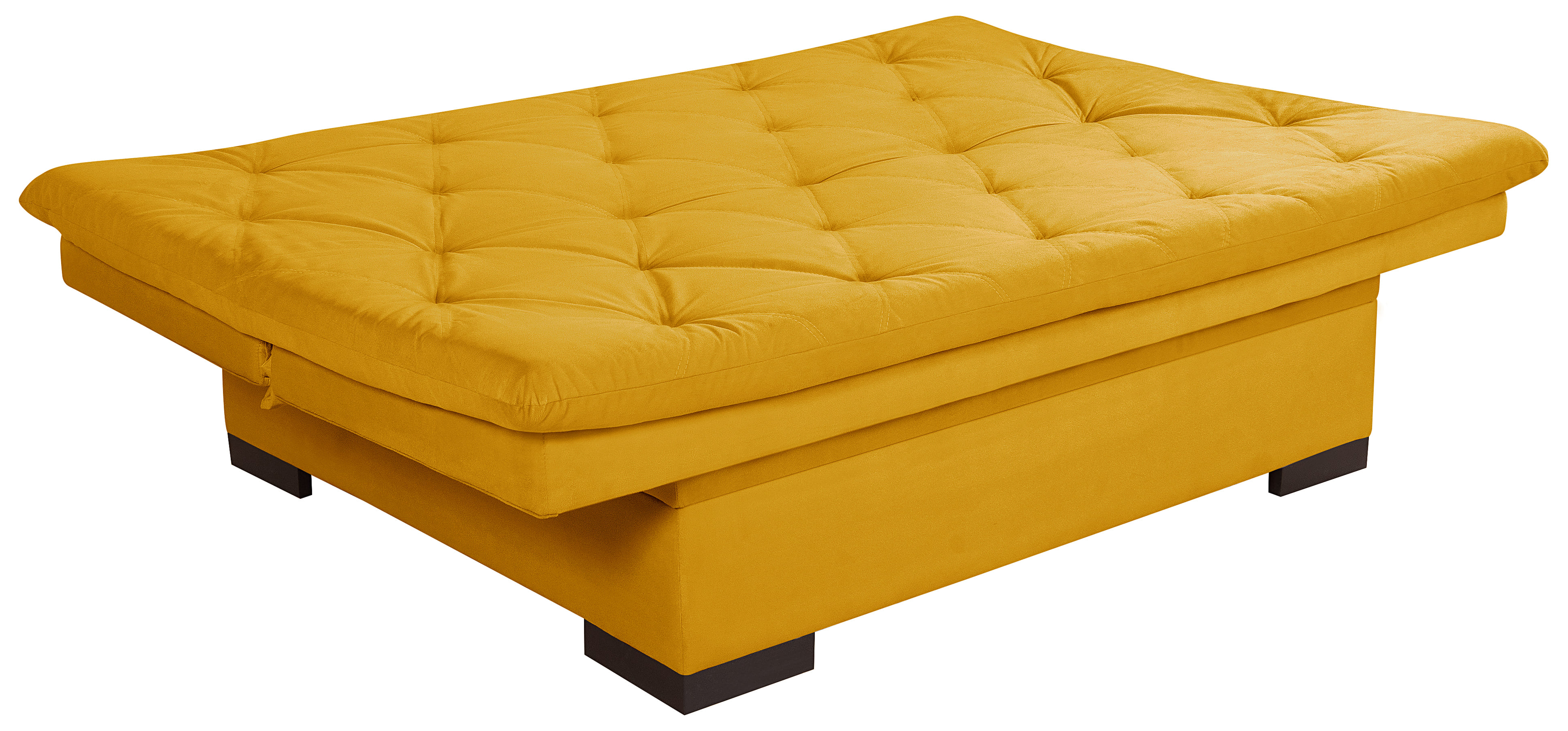 Sofá Cama Reclinável Com Baú Veludo Liso Multiuso