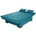 Sofá Cama Reclinável Com Baú Veludo Liso Multiuso