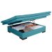 Sofá Cama Reclinável Com Baú Veludo Liso Multiuso