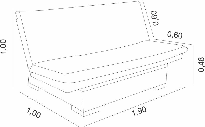 Sofá Cama Reclinável Com Baú Veludo Liso Multiuso