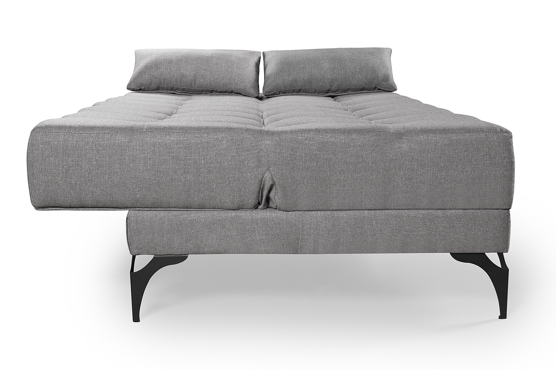 Sofá Cama Solteiro Nevada Reclinavel Revestimento Linho Pes Em Ferro 