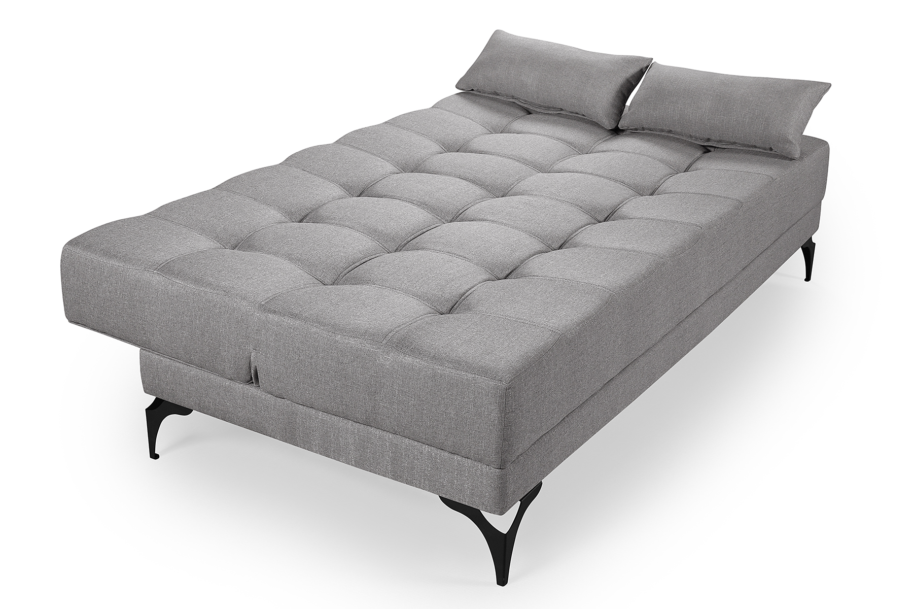 Sofá Cama Solteiro Nevada Reclinavel Revestimento Linho Pes Em Ferro 