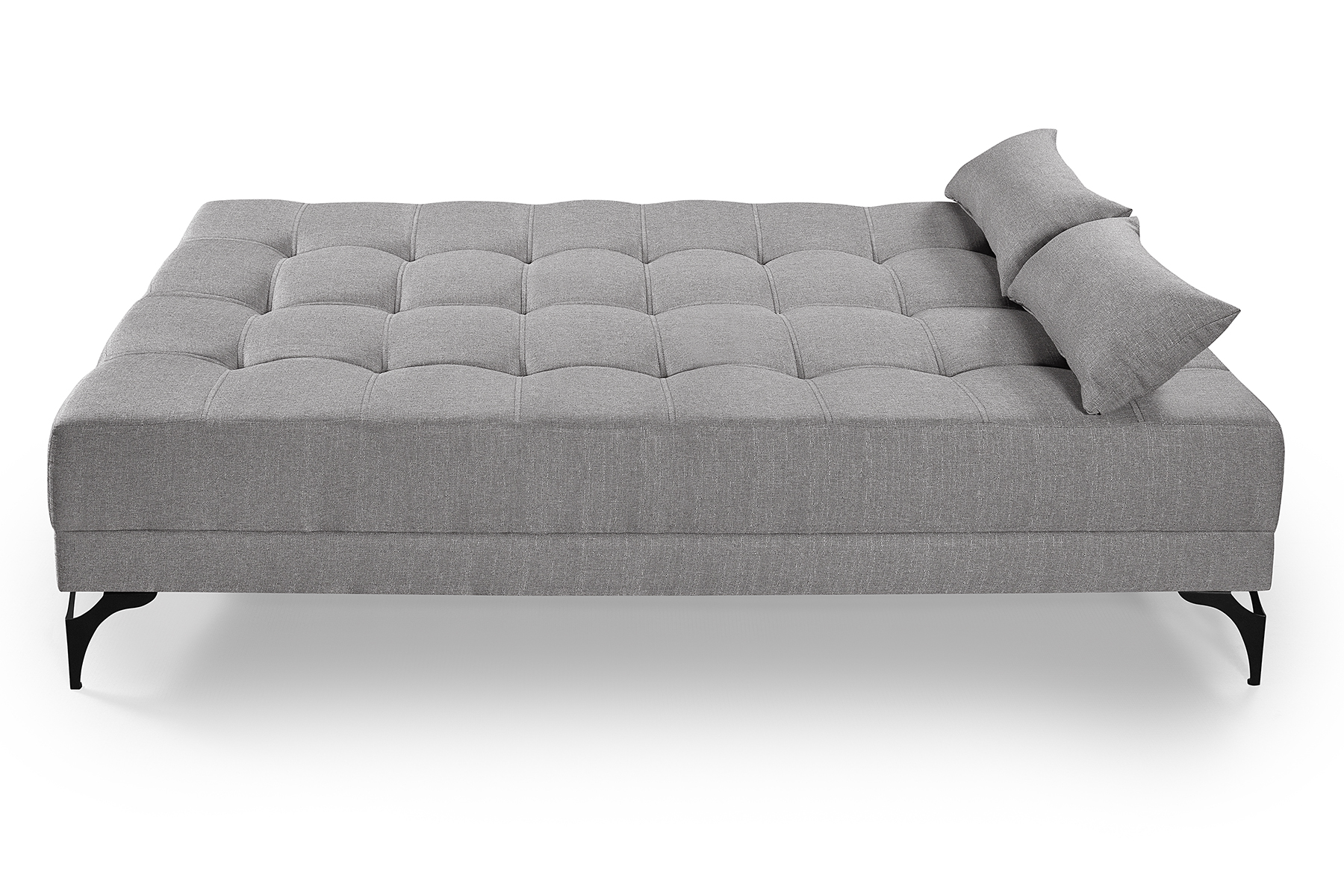 Sofá Cama Solteiro Nevada Reclinavel Revestimento Linho Pes Em Ferro 