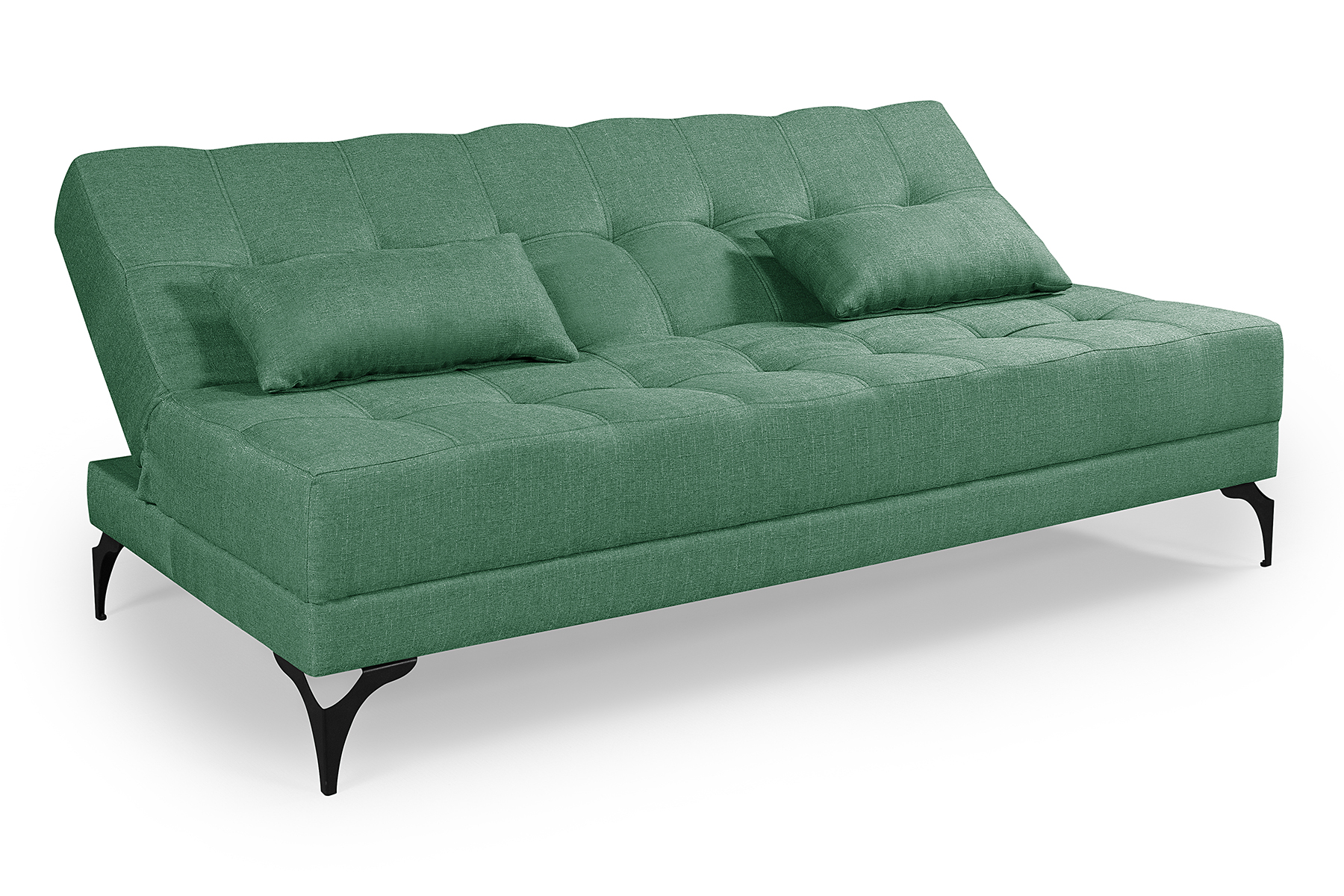 Sofá Cama Solteiro Nevada Reclinavel Revestimento Linho Pes Em Ferro
