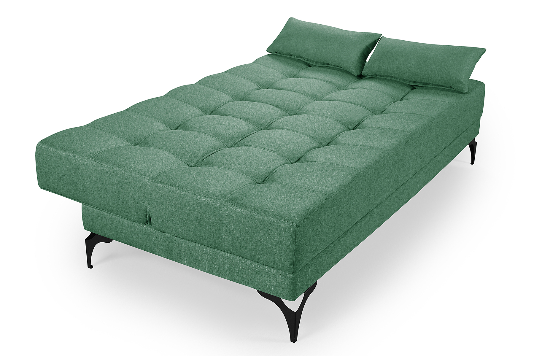 Sofá Cama Solteiro Nevada Reclinavel Revestimento Linho Pes Em Ferro
