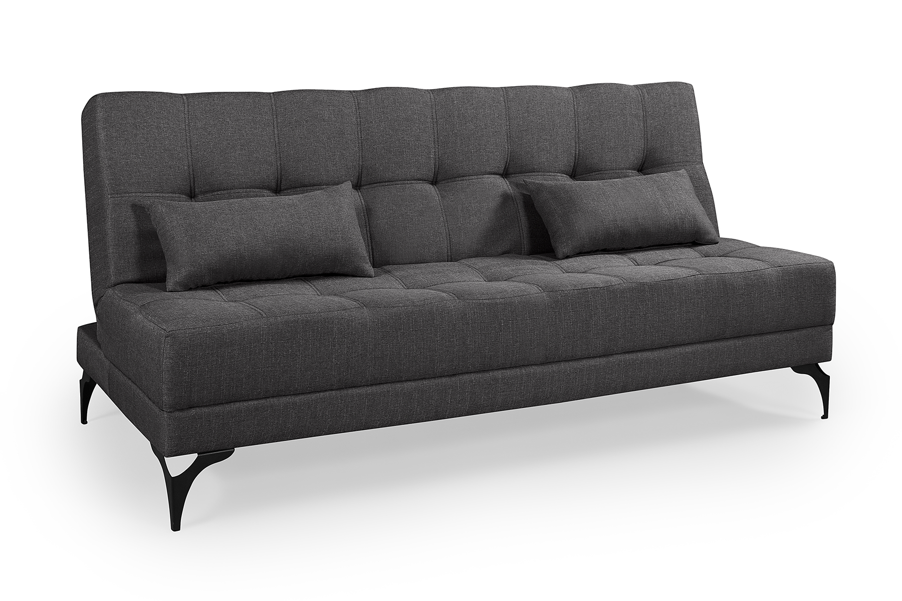 Sofá Cama Solteiro Nevada Reclinavel Revestimento Linho Pes Em Ferro