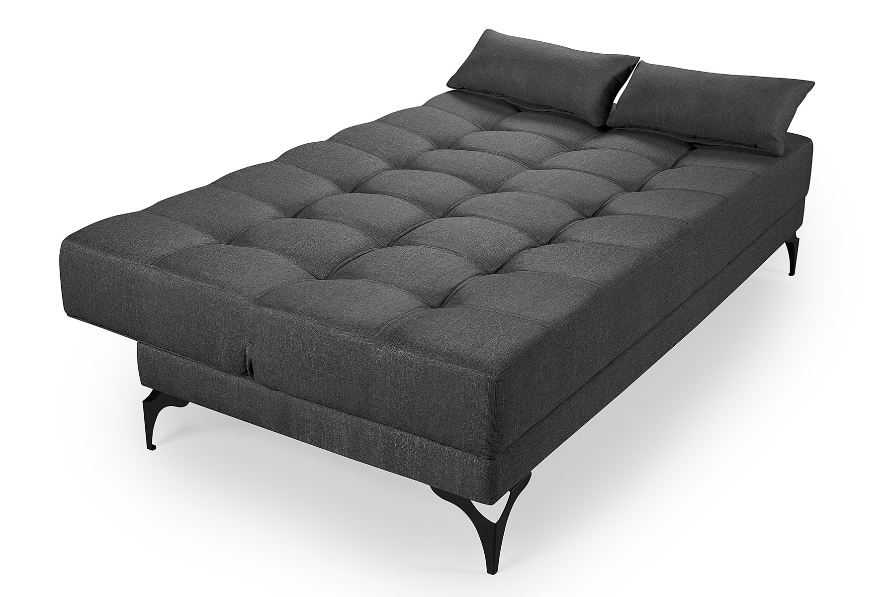 Sofá Cama Solteiro Nevada Reclinavel Revestimento Linho Pes Em Ferro