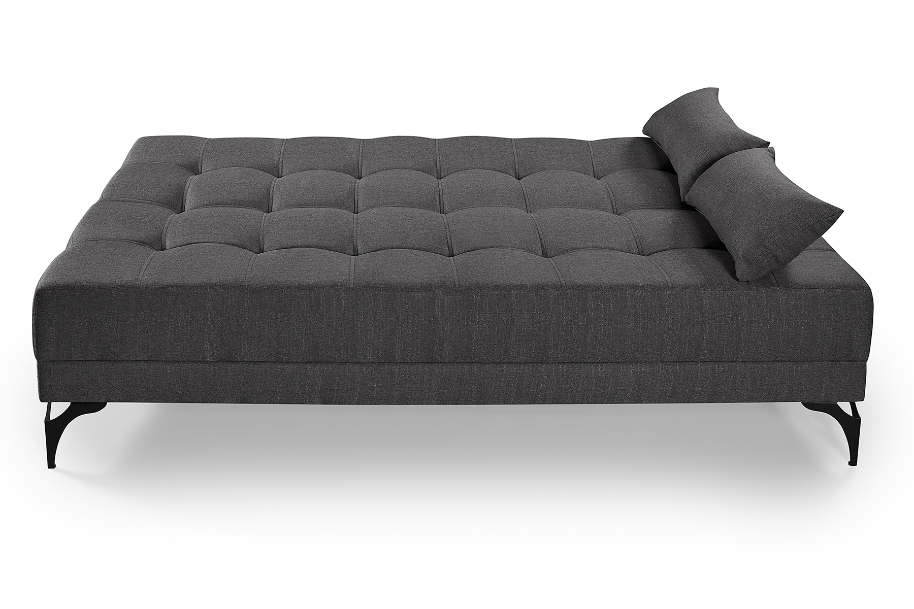 Sofá Cama Solteiro Nevada Reclinavel Revestimento Linho Pes Em Ferro