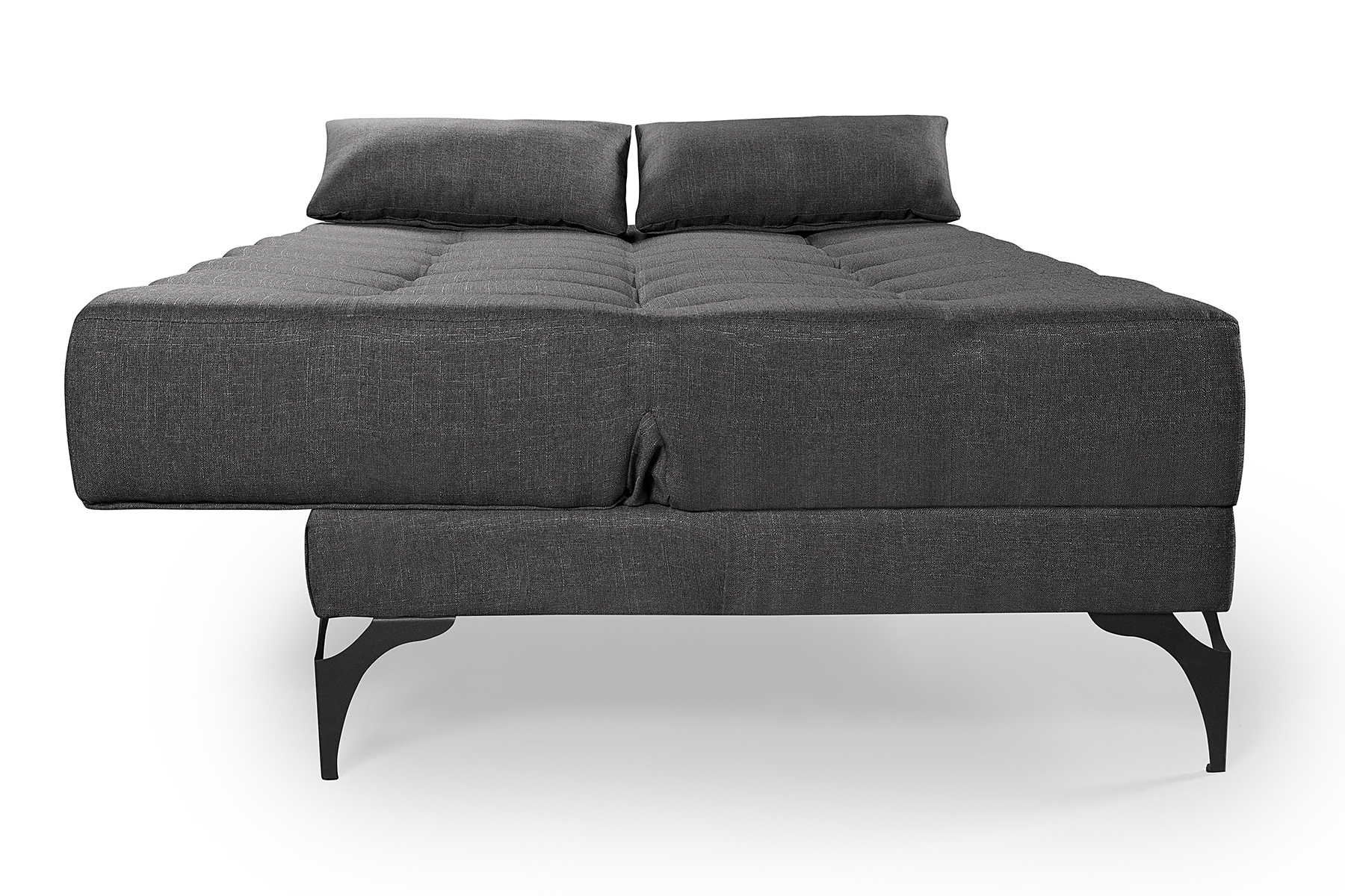 Sofá Cama Solteiro Nevada Reclinavel Revestimento Linho Pes Em Ferro